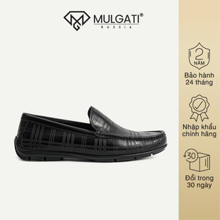 Giày lười nam MULGATI Classic Moccasin da bò cao cấp vân sọc - 105-208