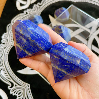 Viên Đá Lapis thiên nhiên được mài thành hình dáng kim cương, Đá lưu ly thiên nhiên, Đá Năng Lượng