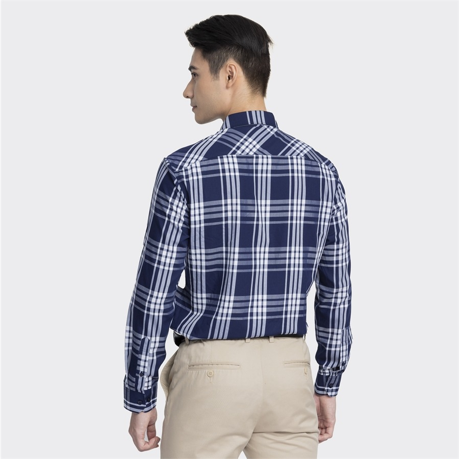 Áo sơ mi nam dài tay ARISTINO phom Slim fit, màu xanh tím than lịch lãm và ấn tượng  - ALS00803