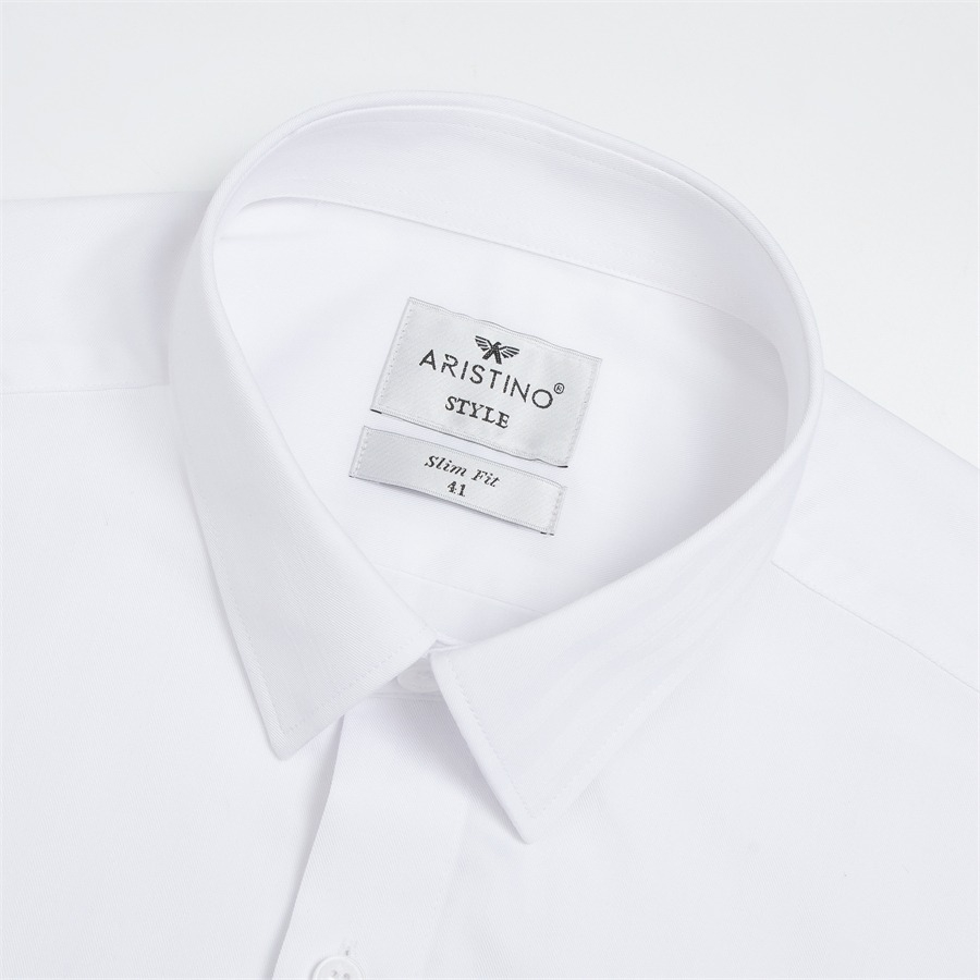 Áo sơ mi nam dài tay ARISTINO phom Slim fit, màu trắng dệt jacquard tinh tế, lịch lãm  - ALS24003