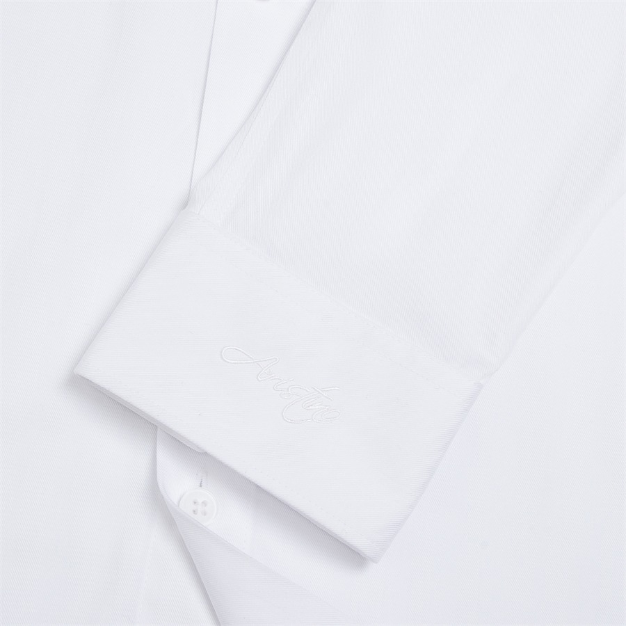 Áo sơ mi nam dài tay ARISTINO phom Slim fit, màu trắng dệt jacquard tinh tế, lịch lãm  - ALS24003