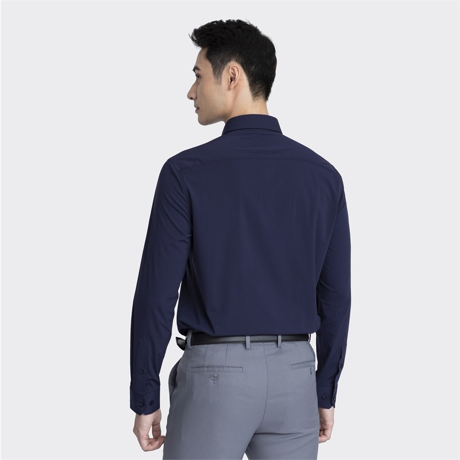 Áo sơ mi nam dài tay ARISTINO phom Slim fit, màu xanh than nam tính, lịch lãm  - ALS22603