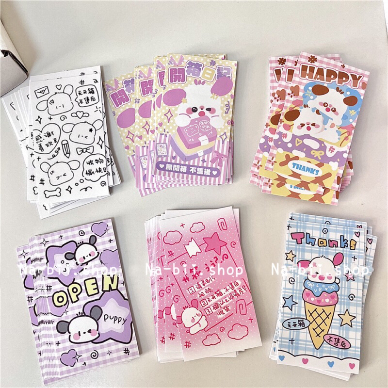 Tem dán niêm phong hộp đóng quà hình chó đáng yêu set 10c