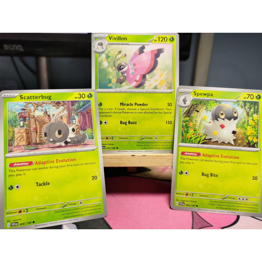 Combo 3 Thẻ Pokemon 3 Cấp tiến hóa của Vivillion - SVIEN