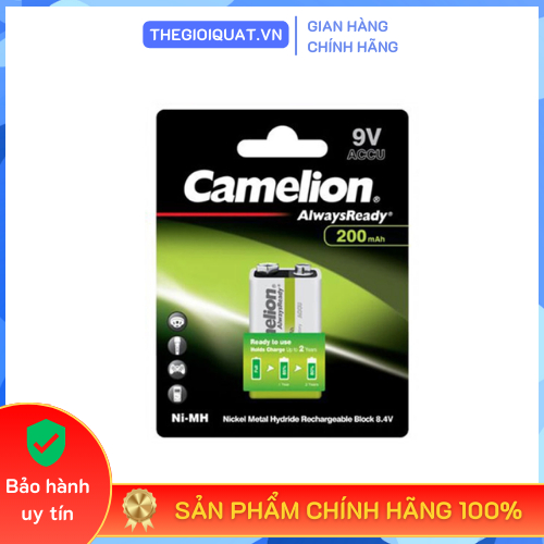 Pin sạc 9V Camelion Ni-MH Rechargeable dung lượng 200mAh (vỉ 1 viên) - Hàng chính hãng