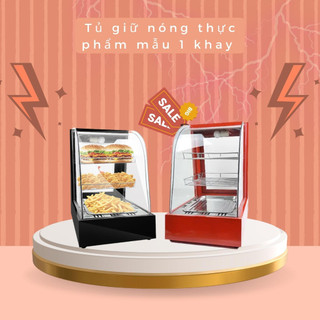 Tủ giữ nóng, hâm nóng gà rán KFC, khoai tây chiên và các loại đồ chiên nóng 1 khay màu đen cao cấp- BẢO HÀNH 12 THÁNG