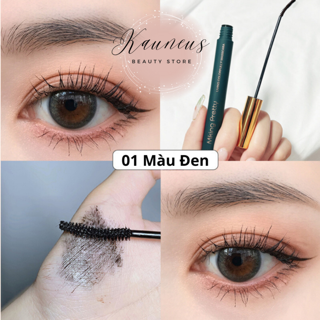 Mascara Mking Màu Đen/Nâu Siêu Mịn Chống Thấm Nước Không Gây Lem, Nhòe Chuốt Dày, Dài Và Làm Cong Mi Tự Nhiên, Siêu Xinh