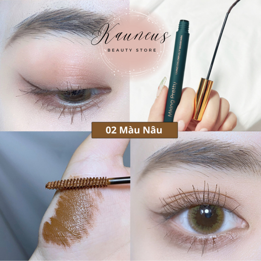 Mascara Mking Màu Đen/Nâu Siêu Mịn Chống Thấm Nước Không Gây Lem, Nhòe Chuốt Dày, Dài Và Làm Cong Mi Tự Nhiên, Siêu Xinh