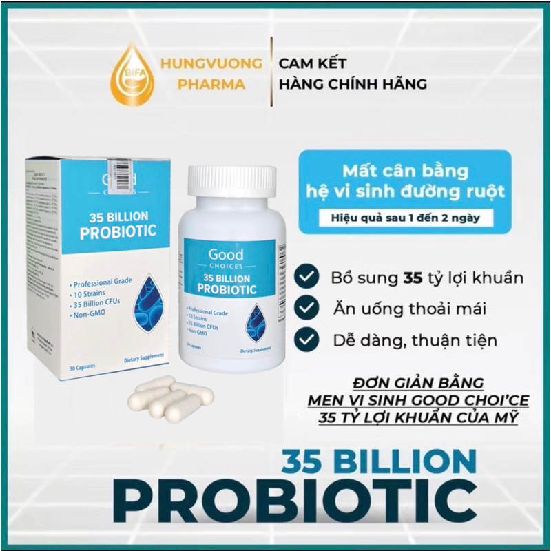 Men Vi Sinh Good Choice's 35 Tỷ Probiotic Hộp 30 Viên