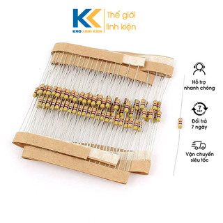 Gói 50 con trở vạch 1/4w 5% các giá trị