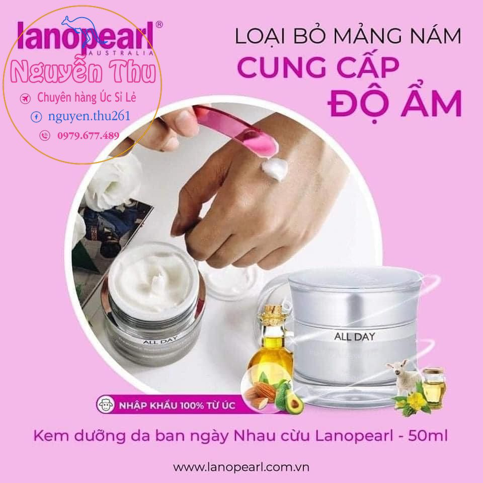 Bộ sản phẩm hỗ trợ mờ nám và làm trắng da Lanopearl Himalaya Whitening Gift Set Úc, bộ 3 sản phẩm kem ngày, đêm, serum