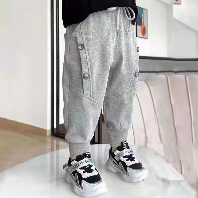 Quần nỉ bông bo ống phối khuy 2 bên cho bé Namkidshop 8-20kg