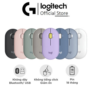 Chuột không dây yên lặng logitech m350s / m350 pebble kết nối bluetooth / usb, nhỏ gọn, macos / pc