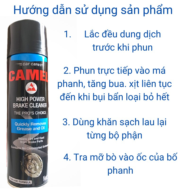 Chai tẩy vệ sinh Má Phanh và Bố Thắng ô tô, xe máy