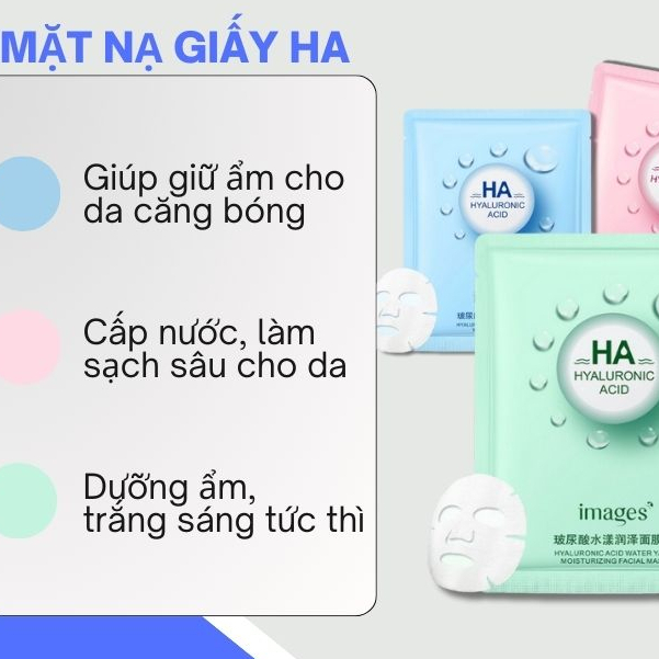 Mặt nạ giấy dưỡng trắng da mụn cấp ẩm thải độc HA Images The Face Shop