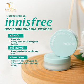 Phấn phủ kiềm dầu dạng bột innisfree No Sebum Mineral Powder 5g