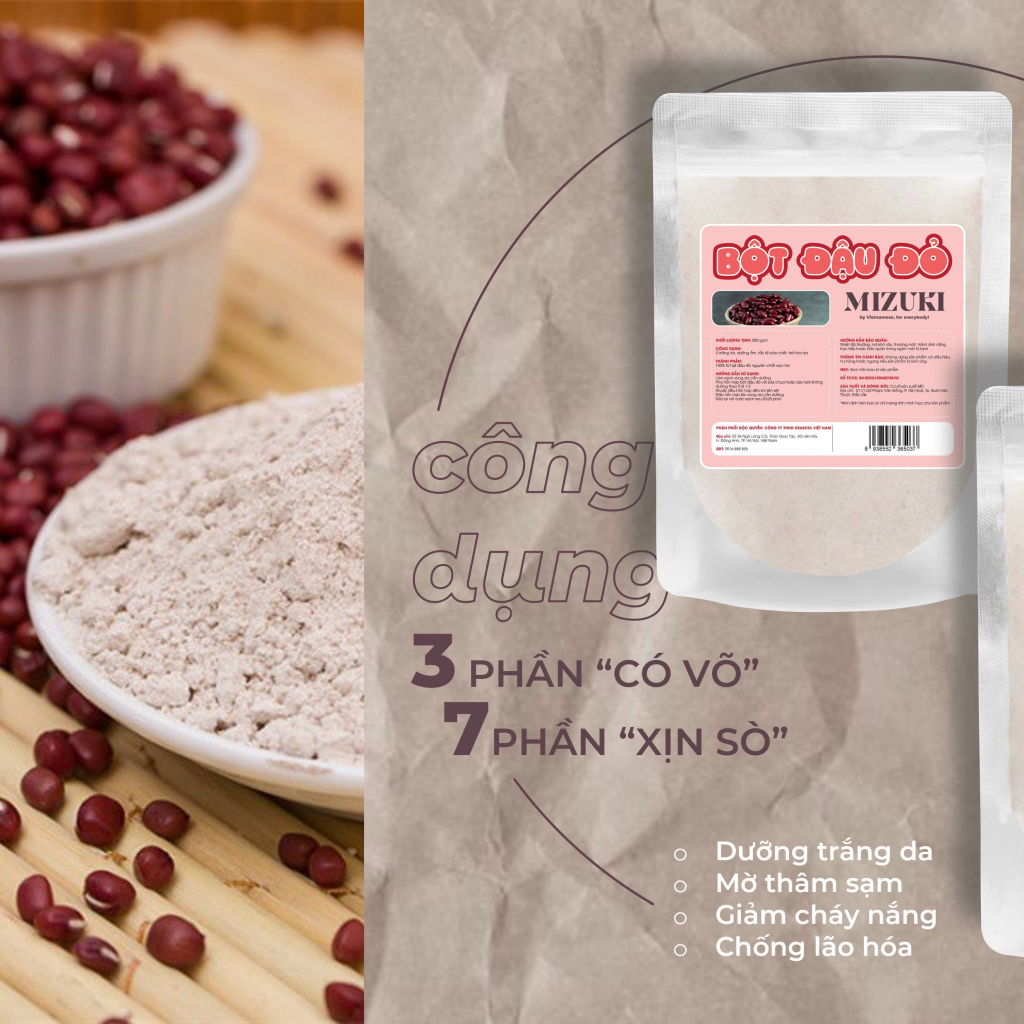 Bột Đậu Đỏ Nguyên Chất 100% Mizuki