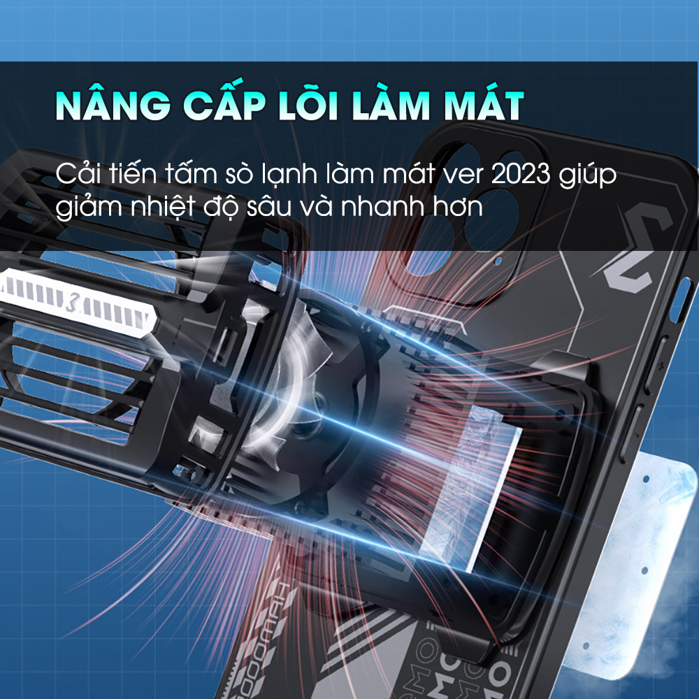 Quạt tản nhiệt sò lạnh gaming dùng pin MEMO DL12 làm mát nhanh không ngàm kẹp gắn ốp lưng led rgb chơi game Liên Quân FF