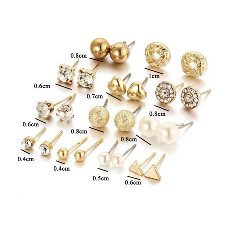 Set 12 đôi khuyên tai