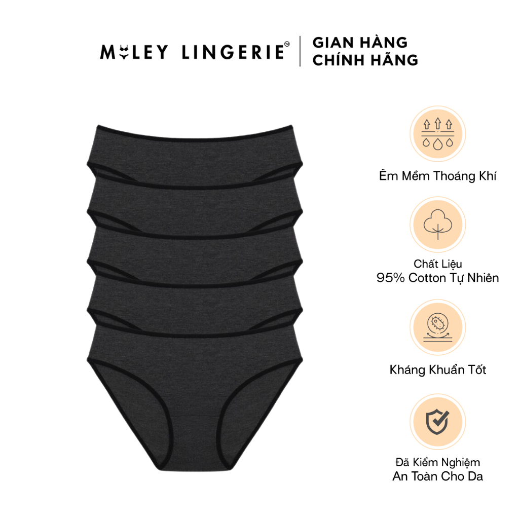 Combo 5 Quần Lót Flexi Cotton Lụa Co Dãn 4 Chiều Comfort Miley Lingerie BCS40