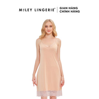 Đầm Ngủ Nữ Hai Dây Thun Lạnh Phối Ren Miley Lingerie _DMS0901