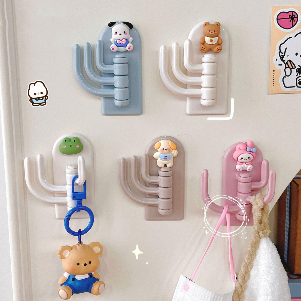 Móc Dán Tường 3 Chấu Dễ Thương, Móc Treo Đồ 3 Chấu Đa Năng Tiện Lợi Họa Tiết Dễ Thương