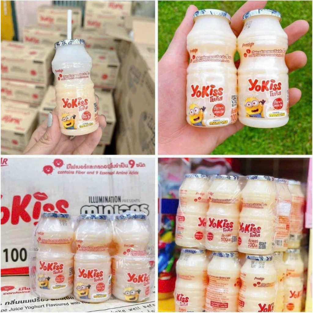 Lốc 6 chai Sữa chua uống lợi khuẩn YoKiss Thái Lan 100ml Date mới