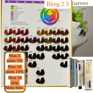 TRANG 2/3 Màu nhuộm Collagen Garreet Đuôi Màu nhuộm cao cấp lên màu chuẩn tông Thuoc nhuộm bền màu Lâu phai không khô