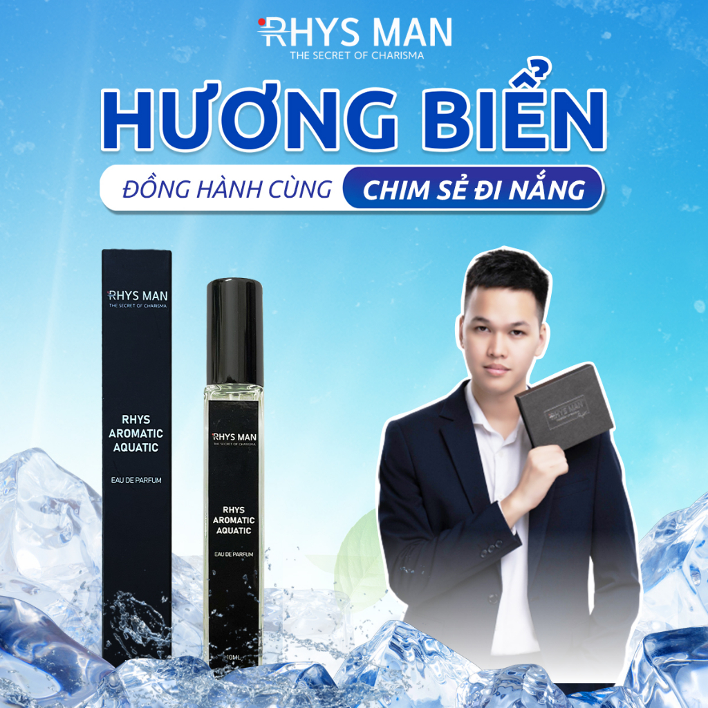 Nước hoa RHYS MAN Rhys Aromatic Aquatic hương biển tươi mát, thanh lịch 10ml