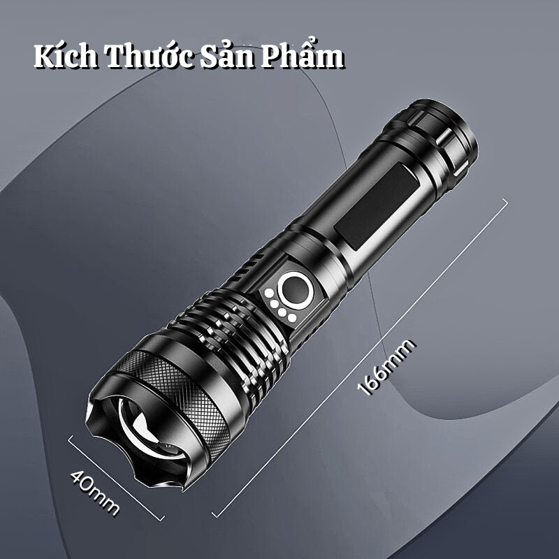 Đèn Pin Mini Siêu Sáng Shikio Cầm Tay Tích Điện Chống Nước 5 Chế Độ Sang Vỏ Kim Loại Thích Hợp Đi Dã Ngoại