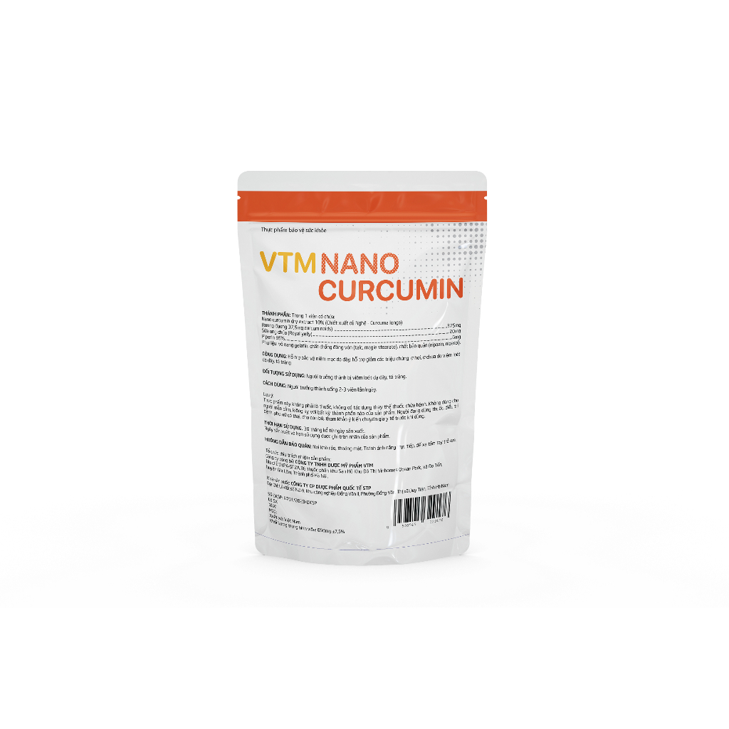 Viên uống tinh bột nghệ VTM NANO CURCUMIN - gói 60 viên