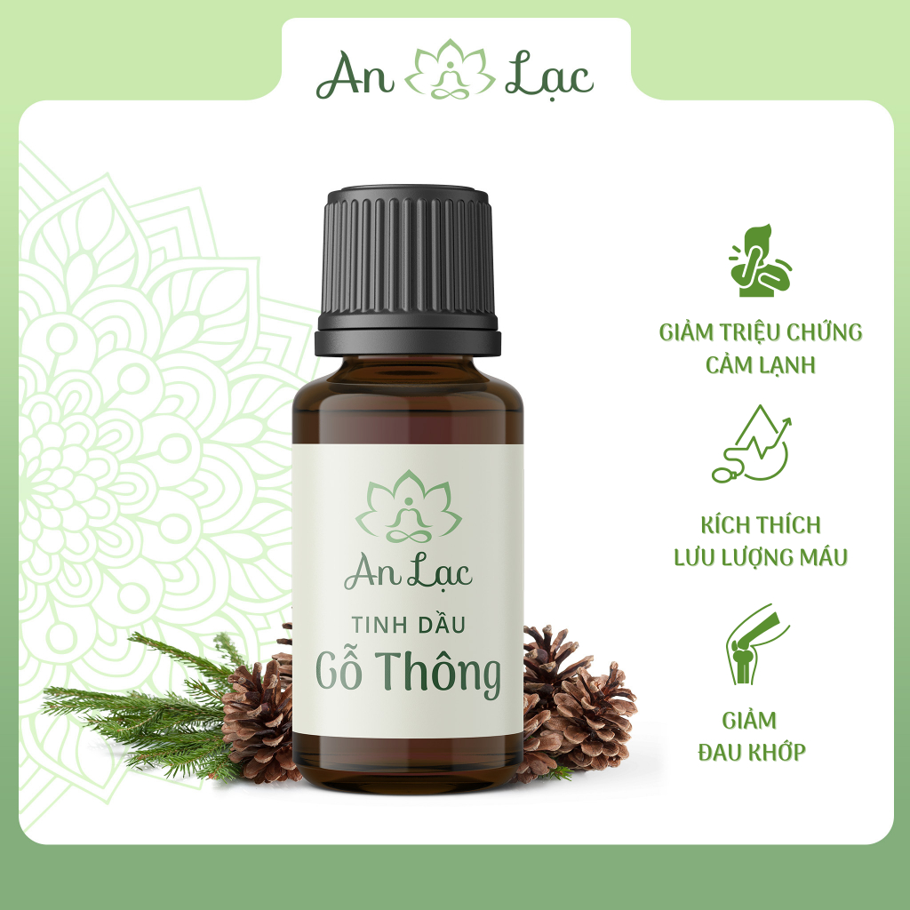 Tinh dầu An Lạc hương gỗ thông loại 10ml - 50ml giúp xông phòng, thư giãn, thanh lọc không khí.
