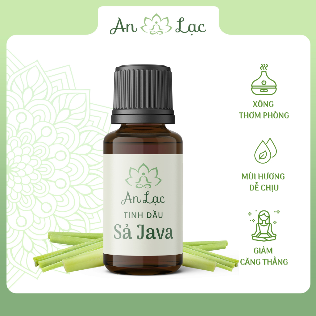 Tinh dầu thơm phòng Sả Java An Lạc 10ml - 30ml tinh dầu thiên nhiên giúp xông thơm phòng, thư giãn, thanh lọc không khí.
