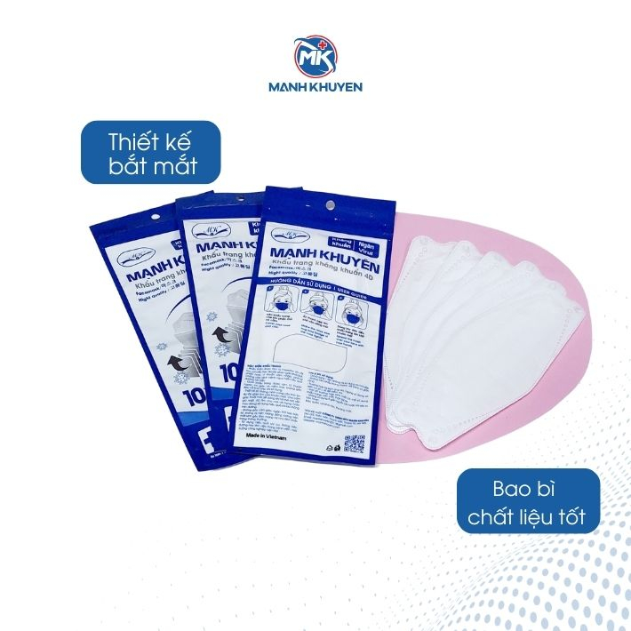 Khẩu trang KF94, Khẩu trang Mạnh Khuyên không thấm nước, kháng khuẩn không gây dị ứng da
