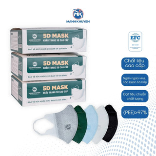  Khẩu trang 5D Mạnh Khuyên 3 lớp đạt chuẩn, dày dặn, không đau tai, không gây dị ứng