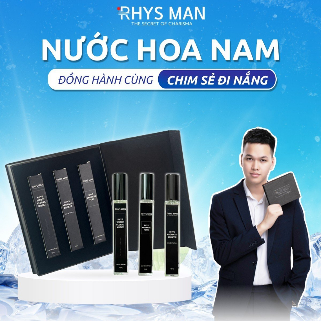 Nước hoa nam RHYS MAN lịch lãm, đẳng cấp, lưu hương tới 12h 10ml/chai