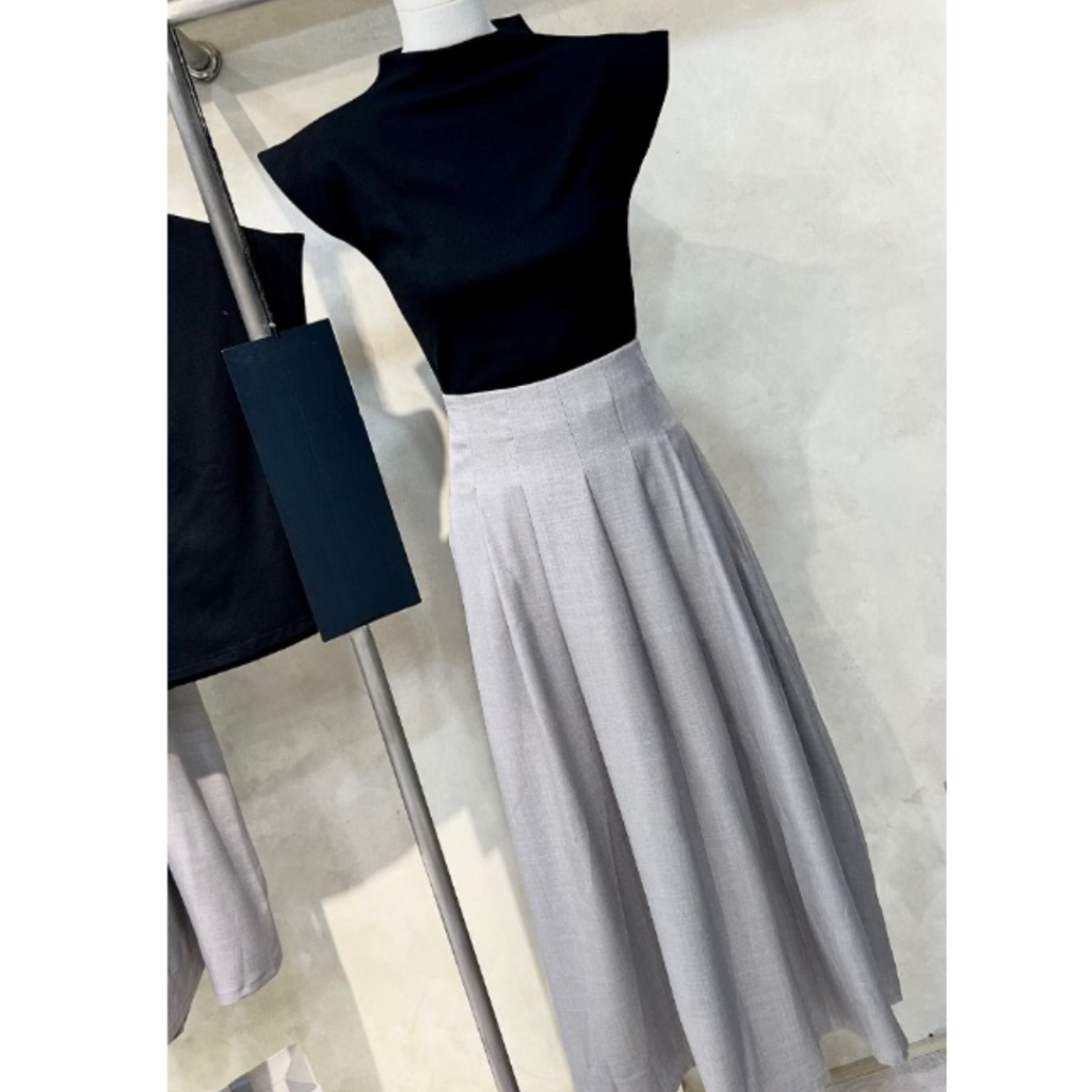 Sét đồ nữ PHUONGMOON, áo sát nách cánh tiên mix chân váy xòe dài