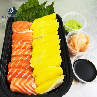  SÉT SASHIMI CÁ HỒI + CÁ TRÍCH ÉP TRỨNG +GIA VỊ ĂN KÈM 