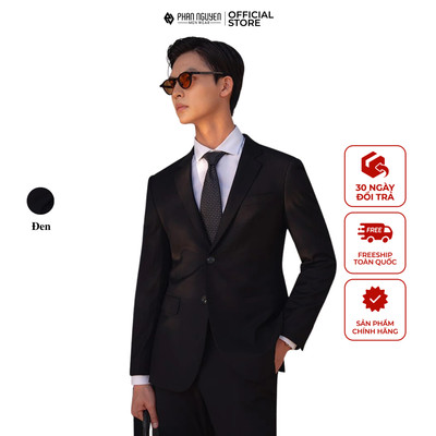 Áo vest đen nam cao cấp Phan Nguyễn, kiểu dáng slim fit đứng form tôn dáng người mặc, đơn giản, dễ phối đồ AVL-QVL.667