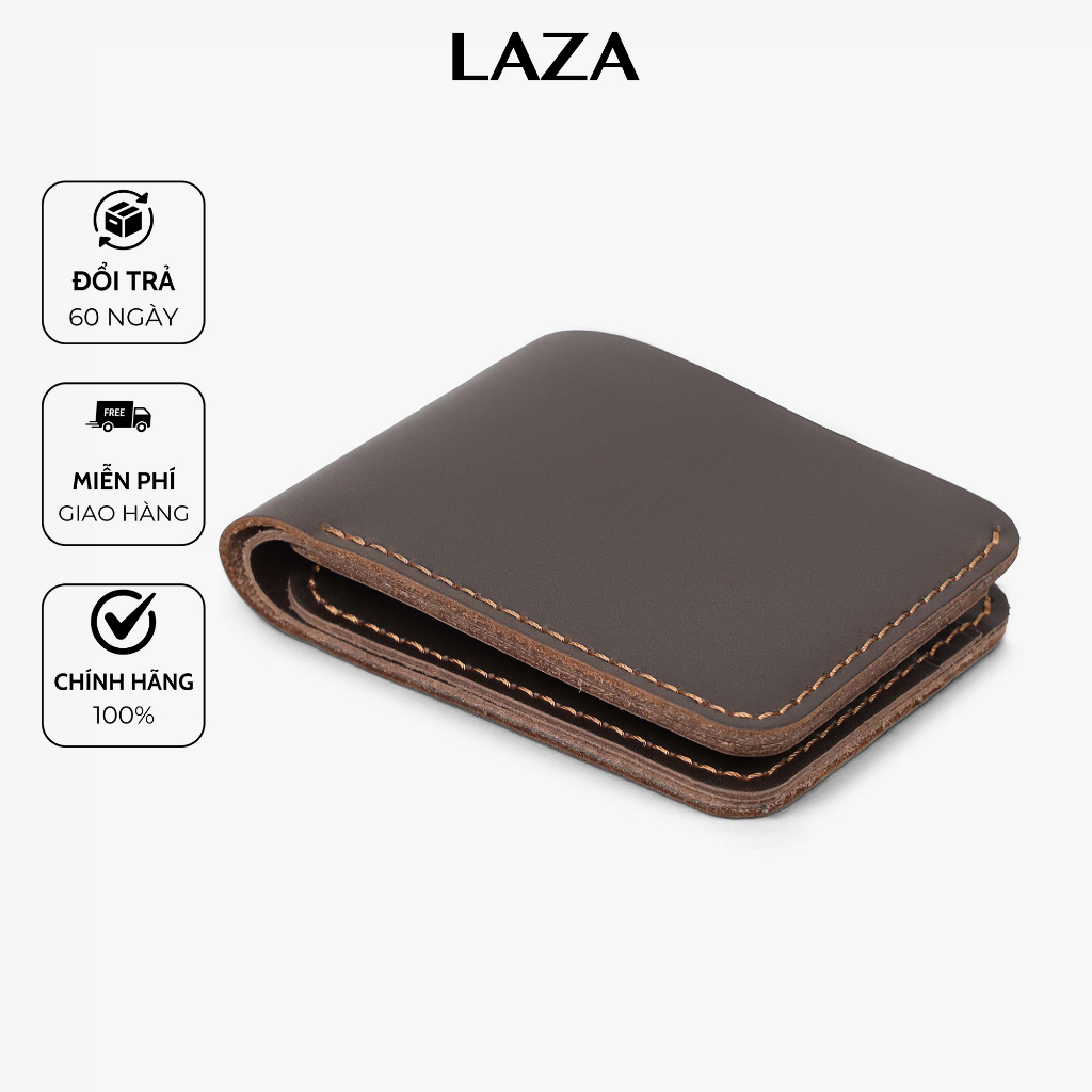 Ví nam da bò gập ngang thời trang LAZA Nouves Wallet 610 - Thiết kế tối ưu nhiều ngăn tiện lợi - Full box