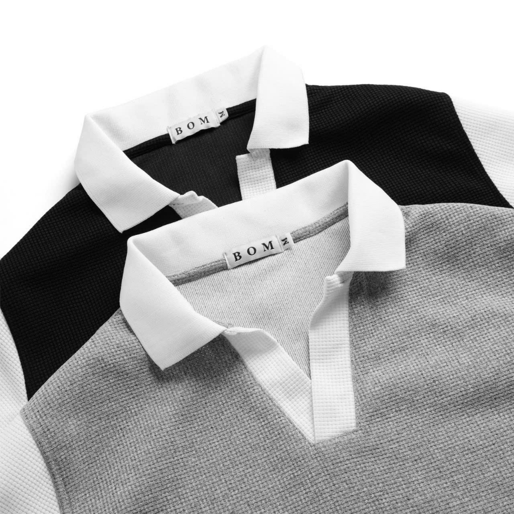 Áo Polo Nam Cổ V Phối Màu Trẻ Trung KATUSCO A2348, Thun Tổ Ong Cao Cấp, Phom Regular Fit