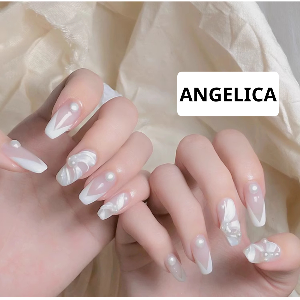 Set Ngọc Trai Nửa Nail Mix Size Chia Ô Nhân Tạo Cao Cấp Trang Trí Móng ANGELICA STN