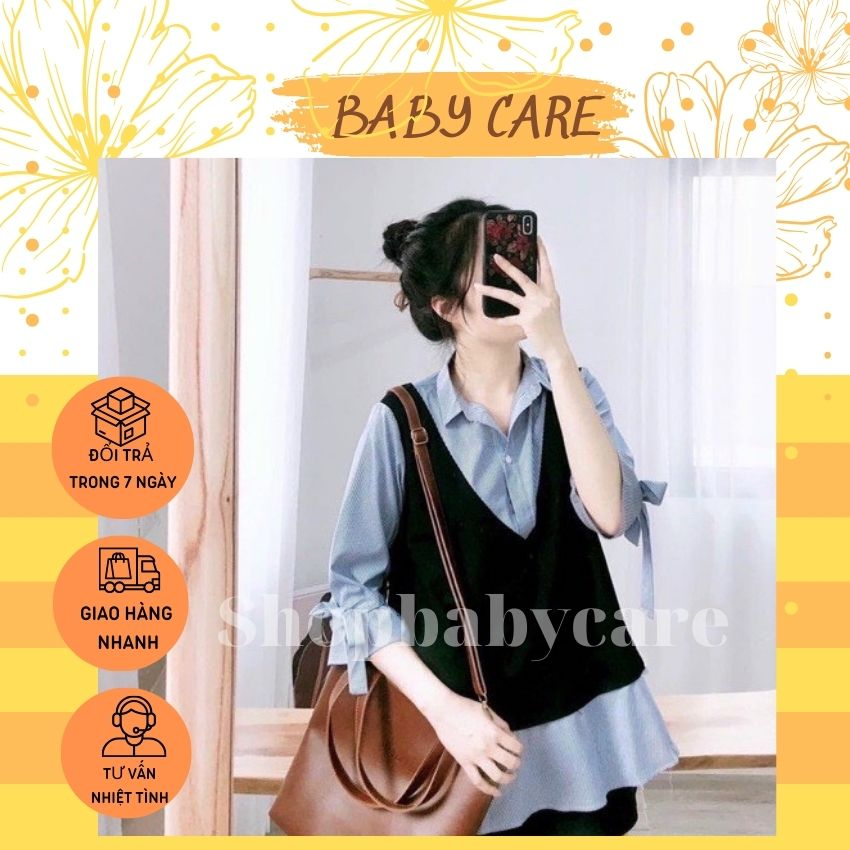 ÁO BẦU BABYDOLL KẺ LỬNG M282 THỜI TRANG- ÁO CÔNG SỞ CHO MẸ BẦU RỘNG THOẢI MÁI SUỐT NGÀY DÀI