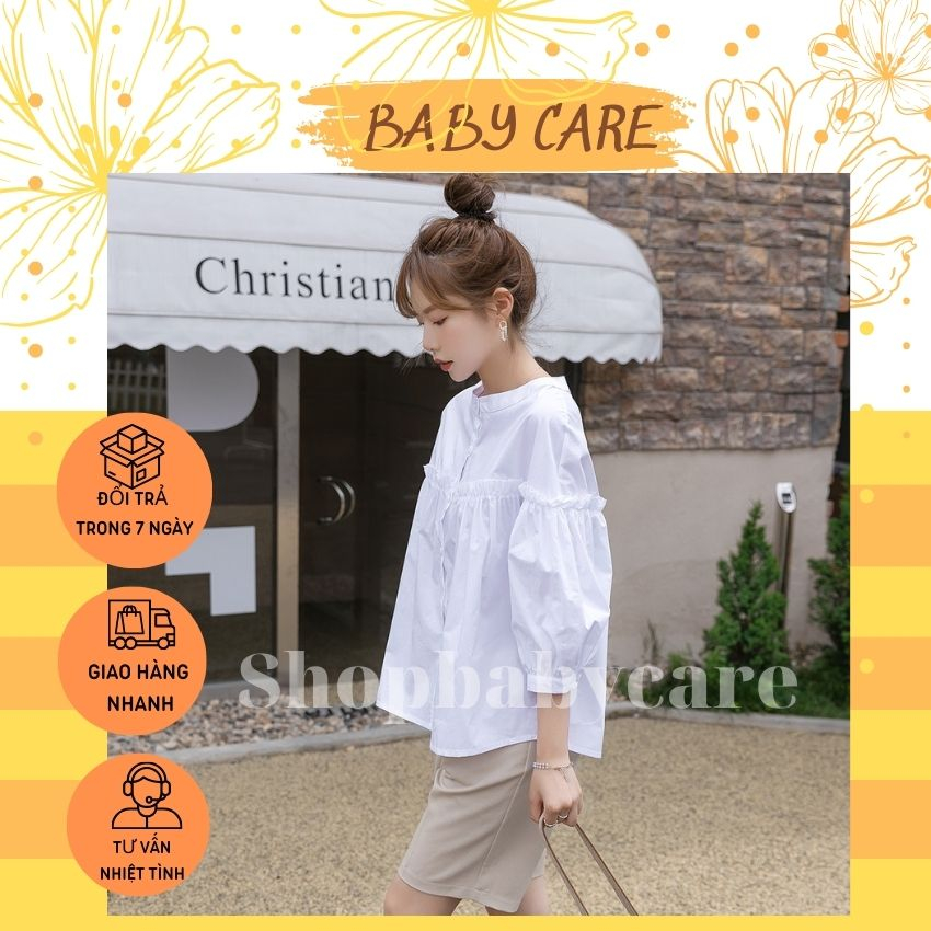 ÁO BẦU BABYDOLL KẺ LỬNG M282 THỜI TRANG- ÁO CÔNG SỞ CHO MẸ BẦU RỘNG THOẢI MÁI SUỐT NGÀY DÀI