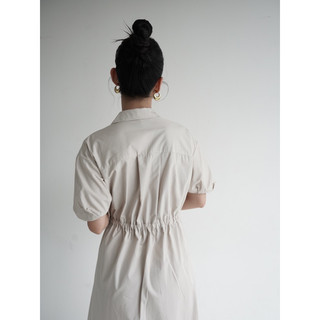 Đầm sơ mi thắt eo