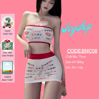 Bộ ngủ body nữ áo quây 2 mảnh bnc08 Đồ ngủ cosplay nàng thỏ Sexy điệu đà - T700