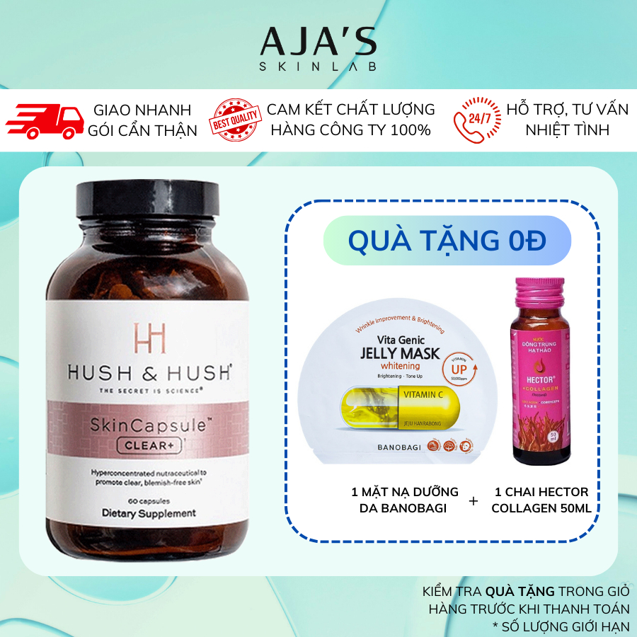 Viên uống Image Skincare Hush & Hush Skincapsule Clear+ 60 viên - AJA'S SKINLAB