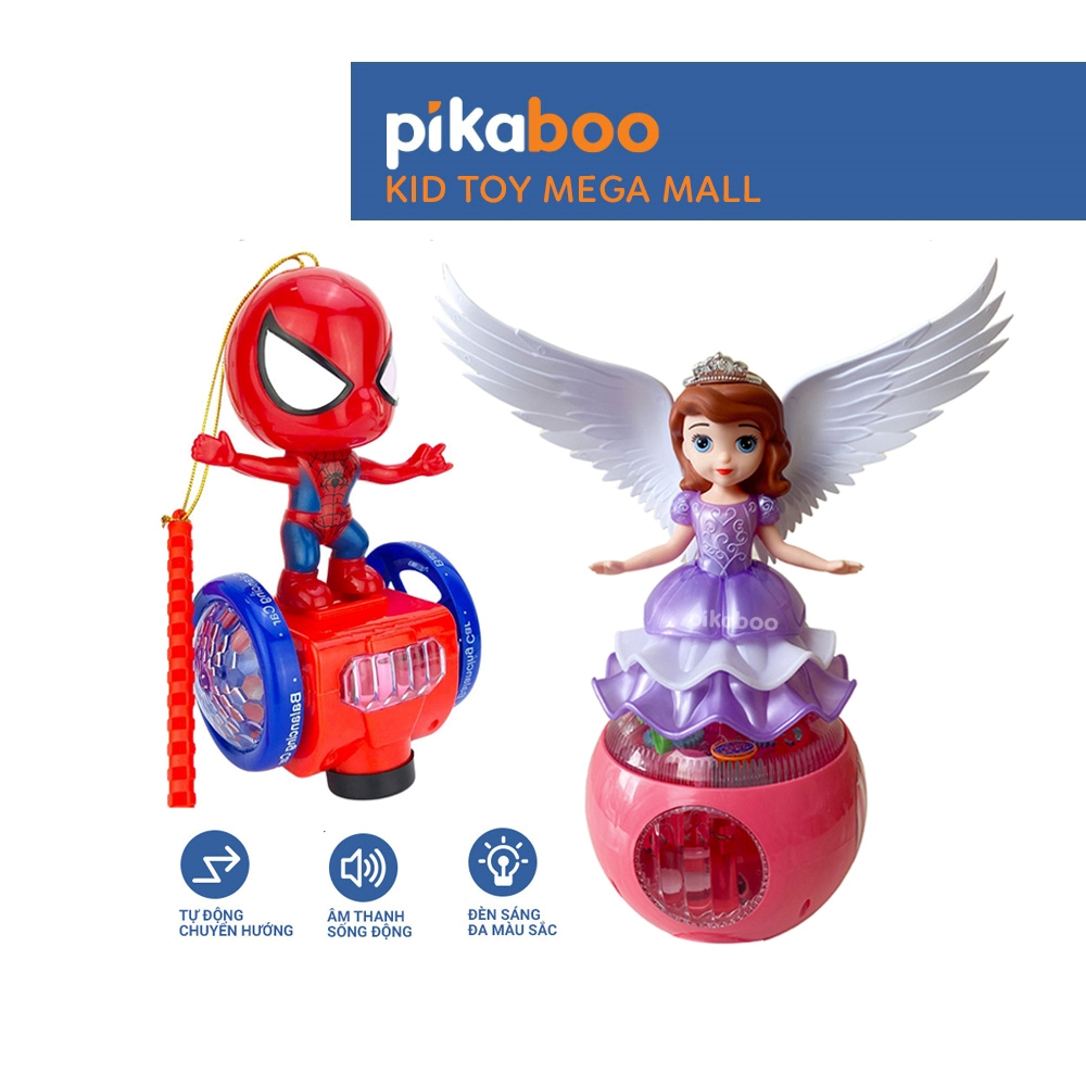 Đồ chơi đèn lồng cao cấp Pikaboo, hình siêu nhân, khủng long, mèo máy, có đèn sáng, di chuyển đẹp mắt