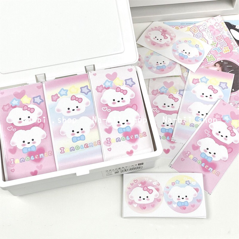 Tem dán niêm phong nhãn dán hình chó bông Set 10c