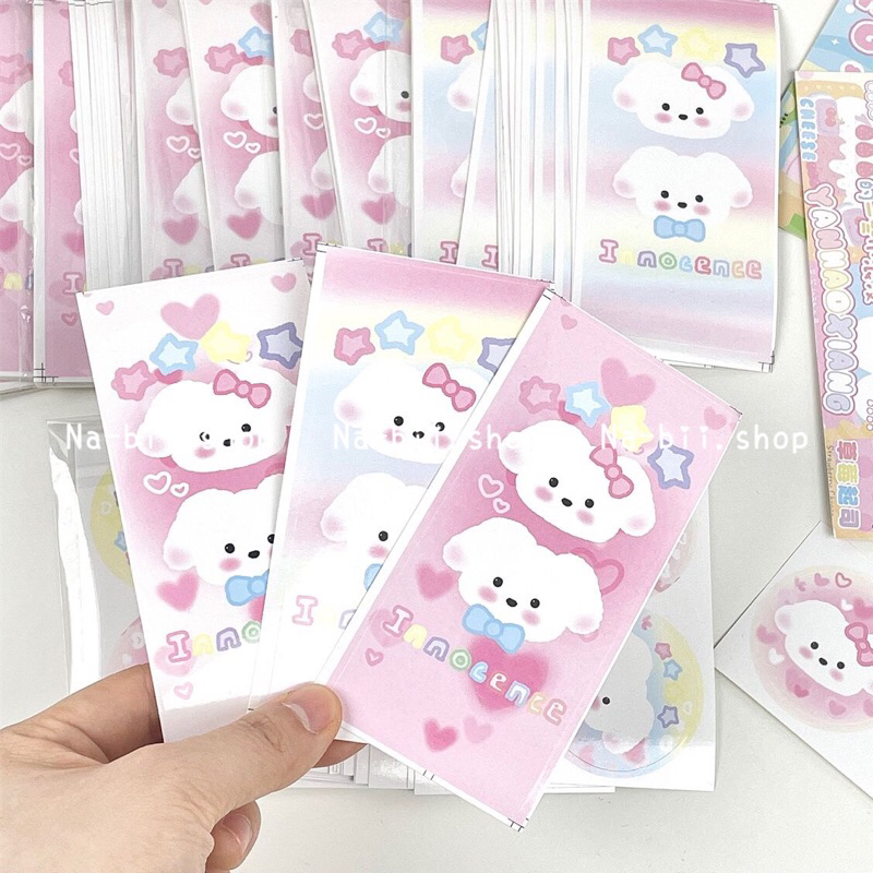 Tem dán niêm phong nhãn dán hình chó bông Set 10c